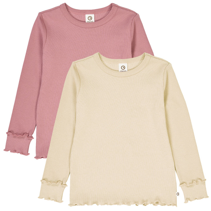 müsli COZY ME RIB deco top 2-pack L_S Tee Oak/ Nostalgia Rose 690000290
