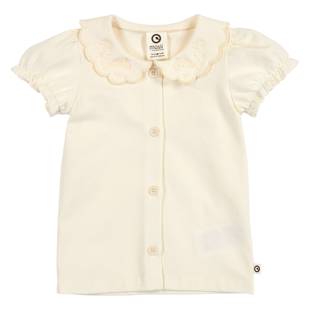 müsli COZY ME collar puff sleeve shirt S_S Tee Tofu 011480102
