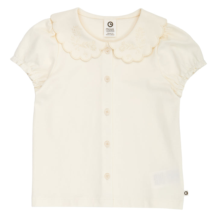 müsli COZY ME collar puff sleeve shirt S_S Tee Tofu 011480102