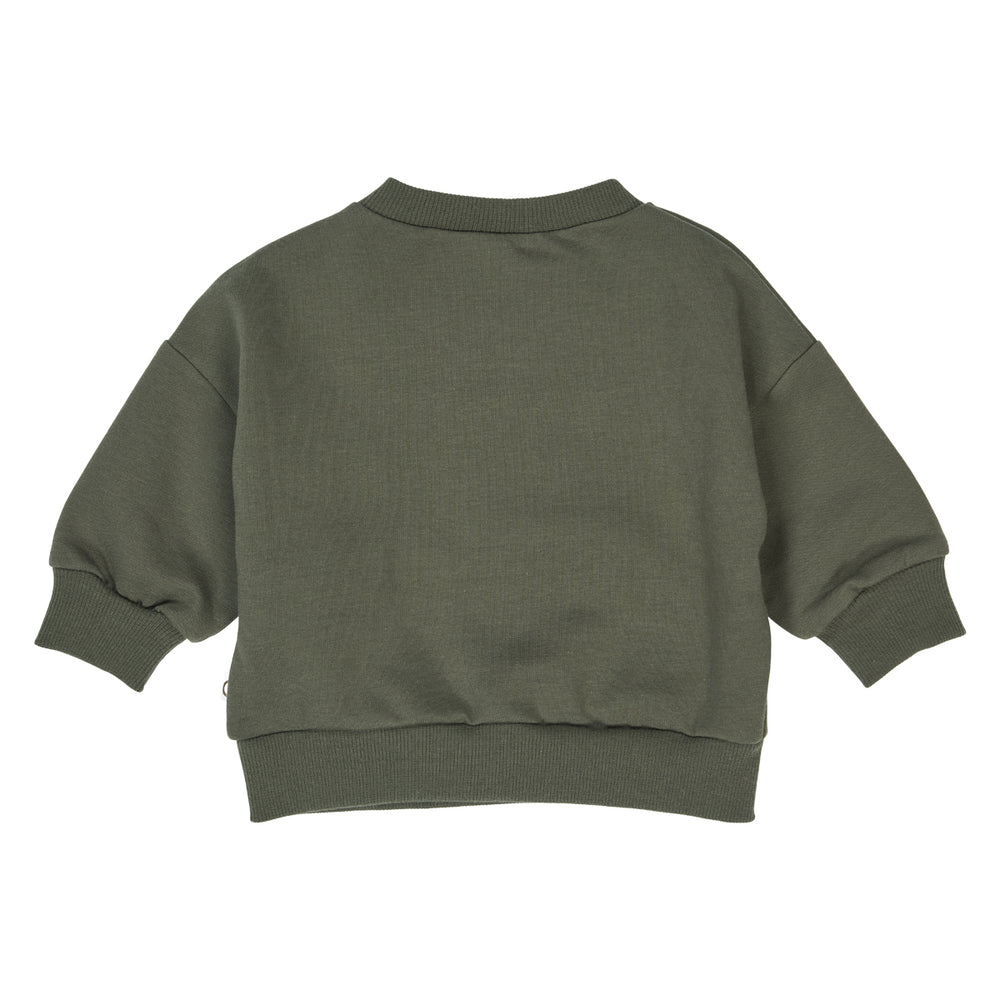 müsli COZY ME pocket sweatshirt L_S Tee Deep green 019040401