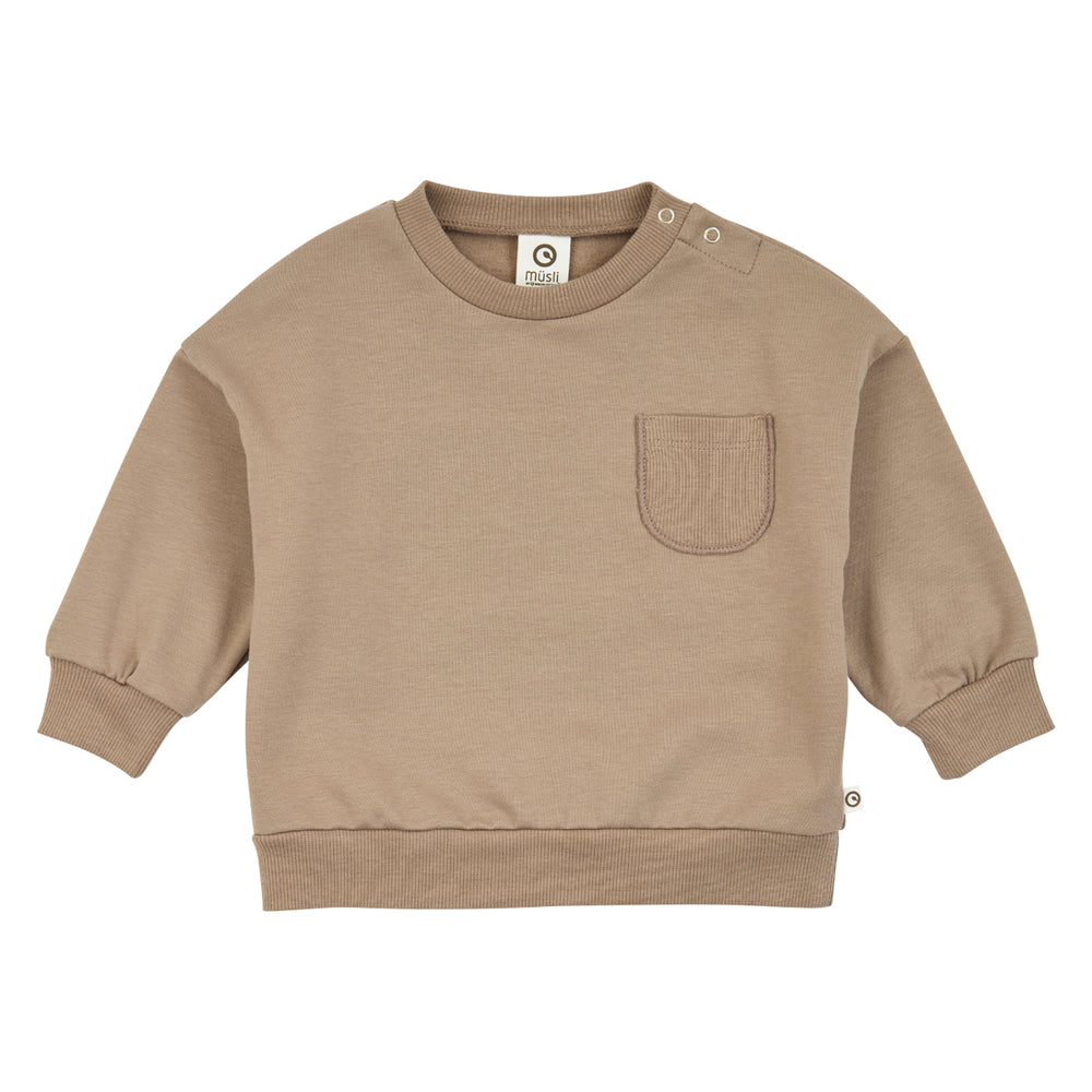 müsli COZY ME pocket sweatshirt L_S Tee Walnut 017080802