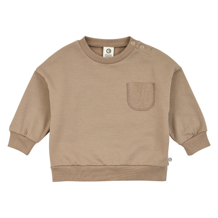 müsli COZY ME pocket sweatshirt L_S Tee Walnut 017080802