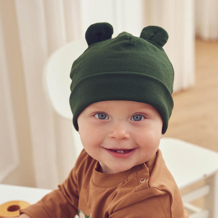 müsli COZY ME rib bear beanie Headwear Forest green 019591801