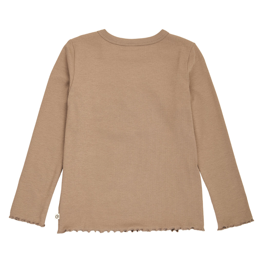 müsli COZY ME rib deco top L_S Tee Walnut 017080802