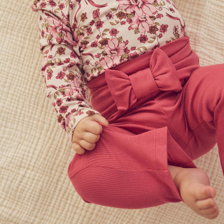 müsli COZY ME rib pants with bow Pants Baroque Rose 018163400