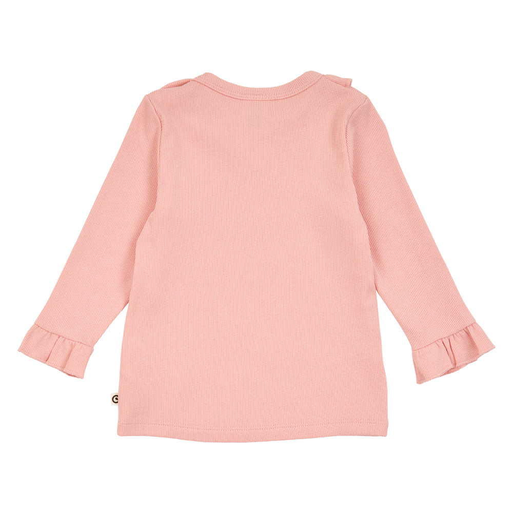 müsli COZY ME rib top with frill L_S Tee Blush 014150801
