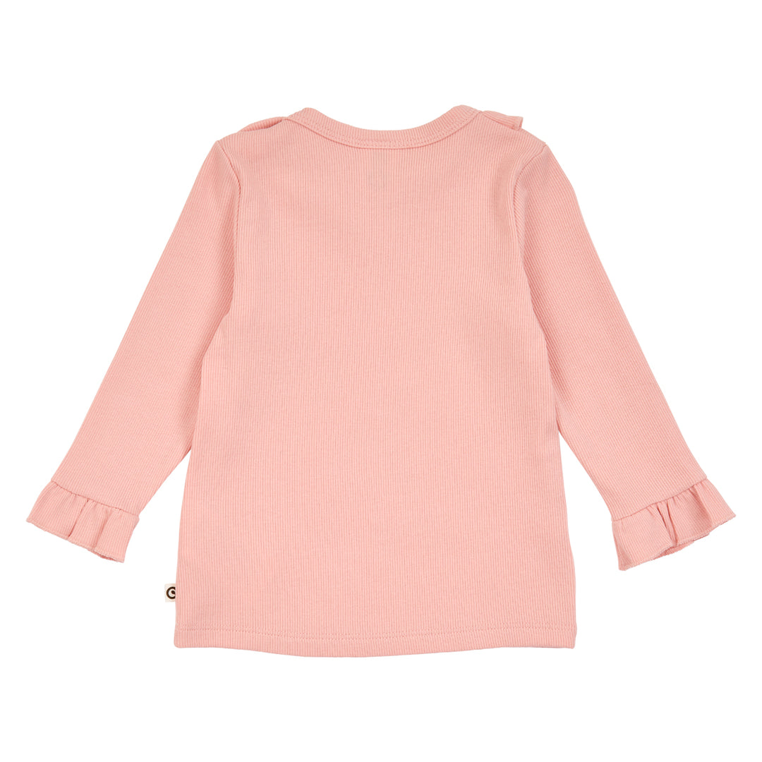 müsli COZY ME rib top with frill L_S Tee Blush 014150801