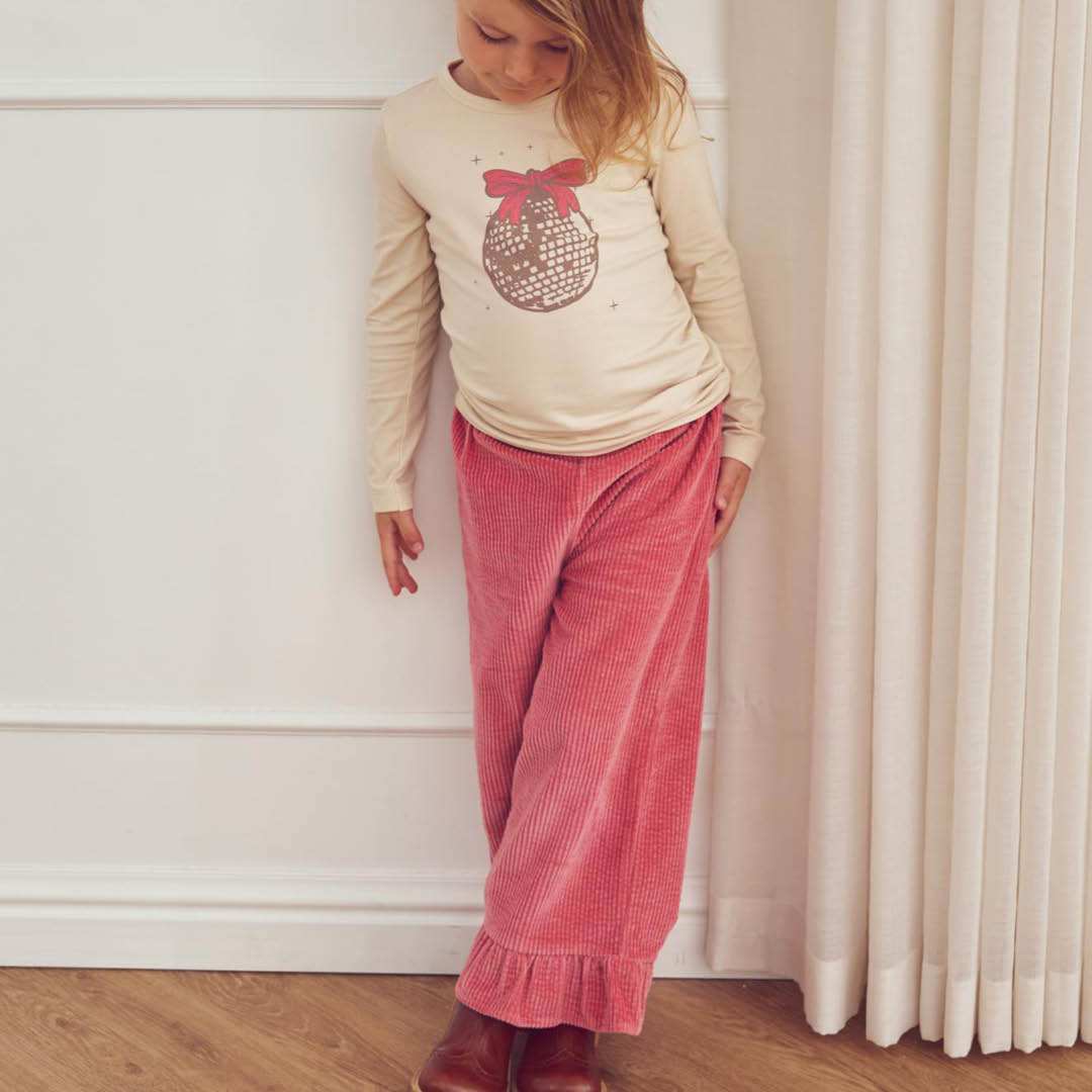 müsli Corduroy Frill Wide Leg Pants Pants Baroque Rose 018163400