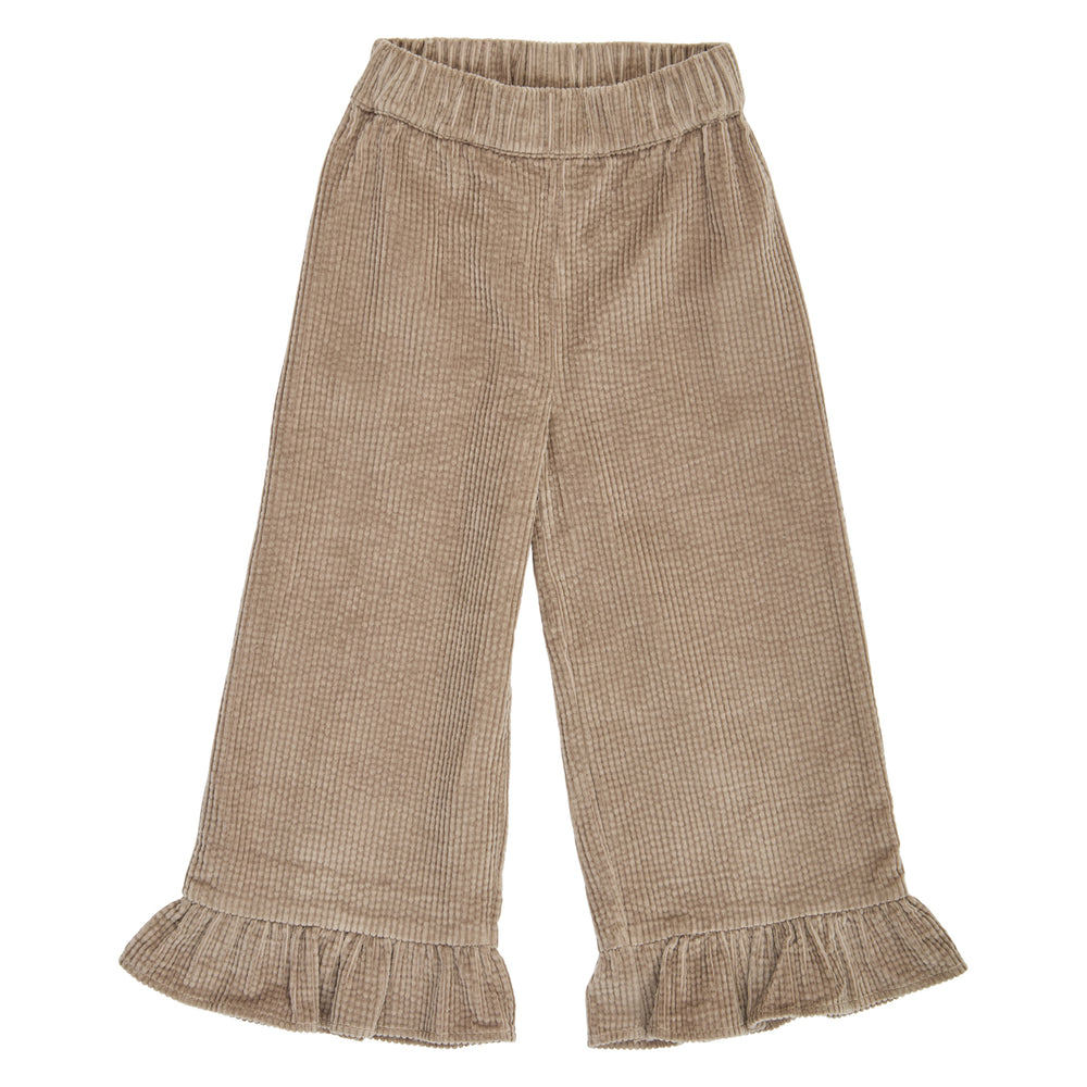 müsli Corduroy Frill Wide Leg Pants Pants Walnut 017080802