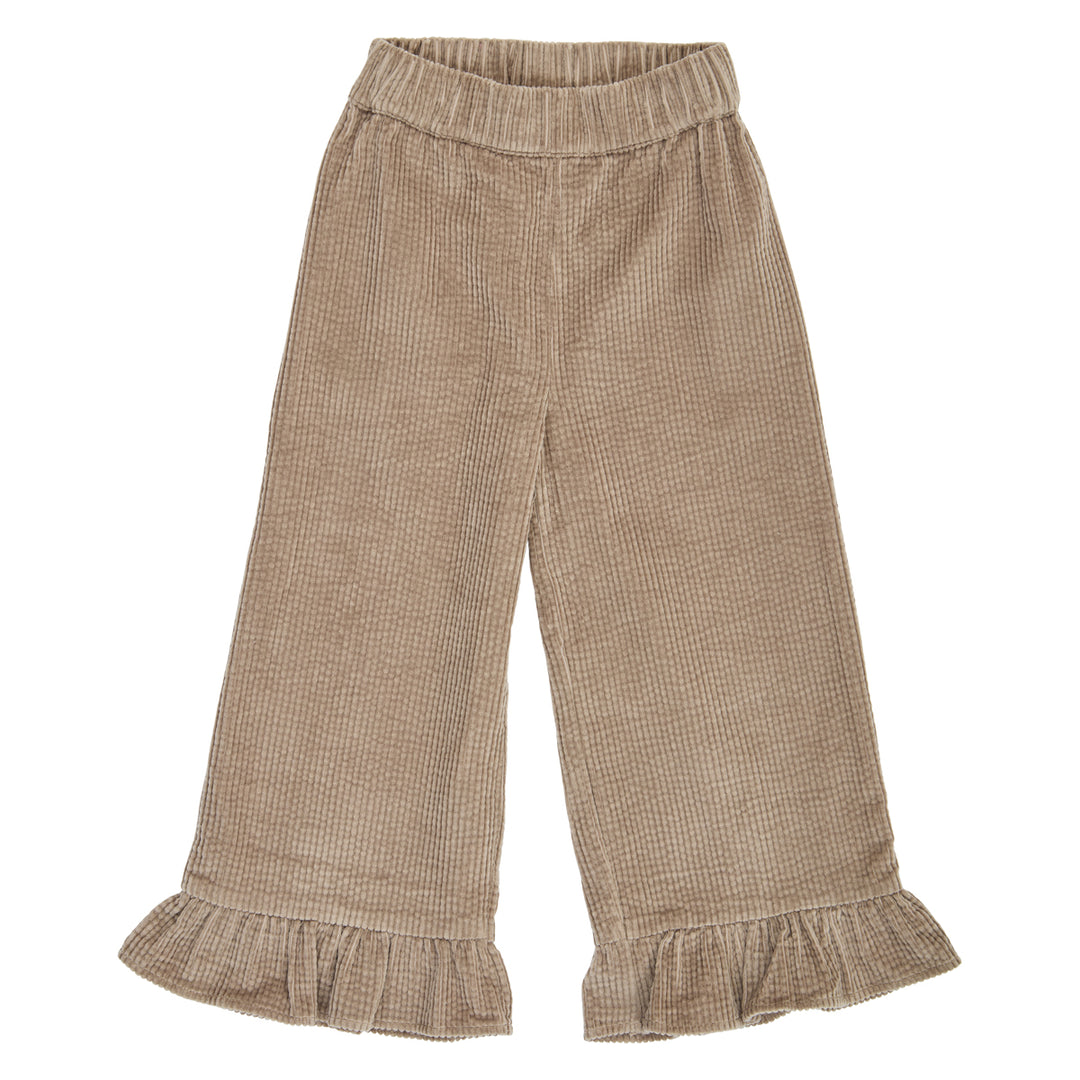 müsli Corduroy Frill Wide Leg Pants Pants Walnut 017080802