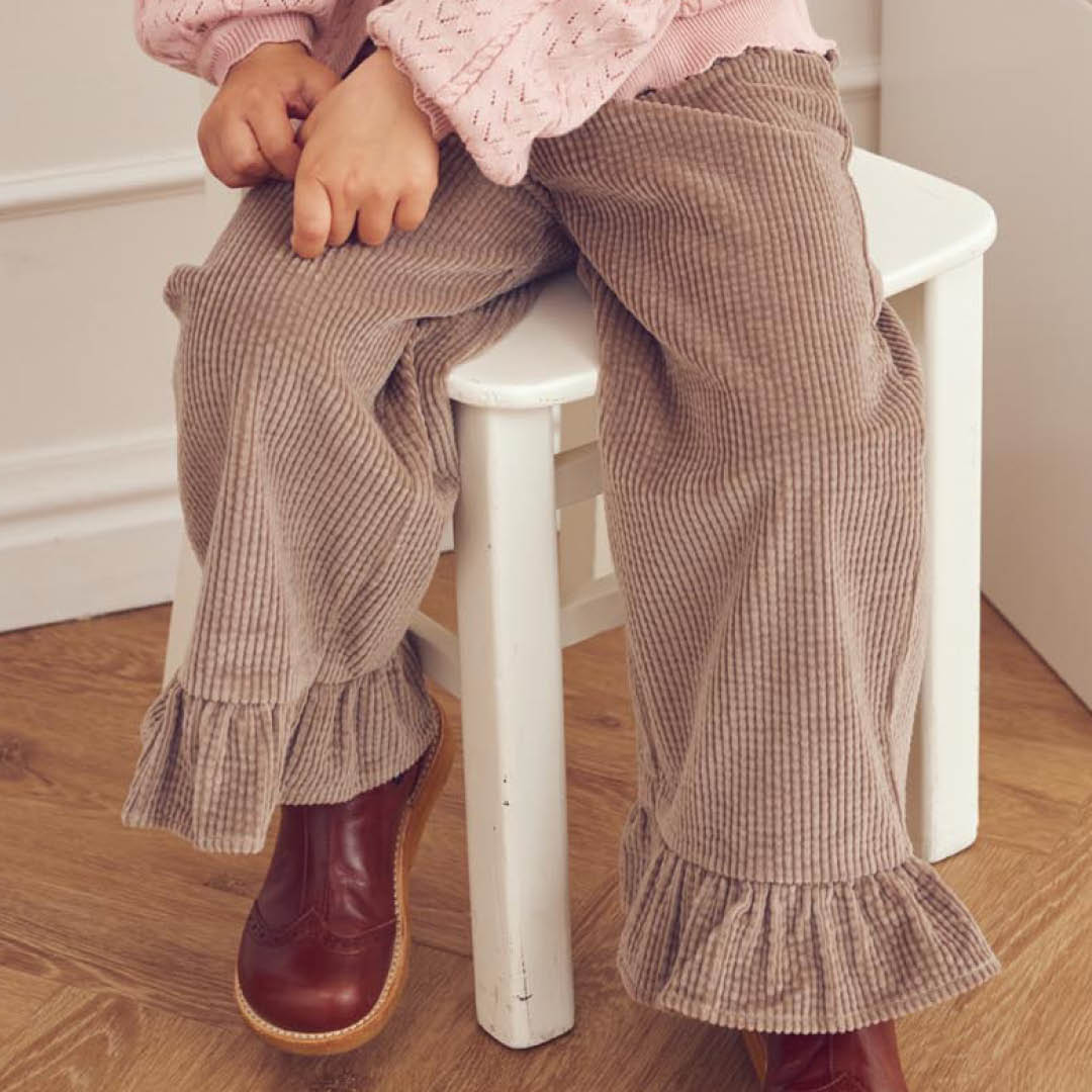 müsli Corduroy Frill Wide Leg Pants Pants Walnut 017080802