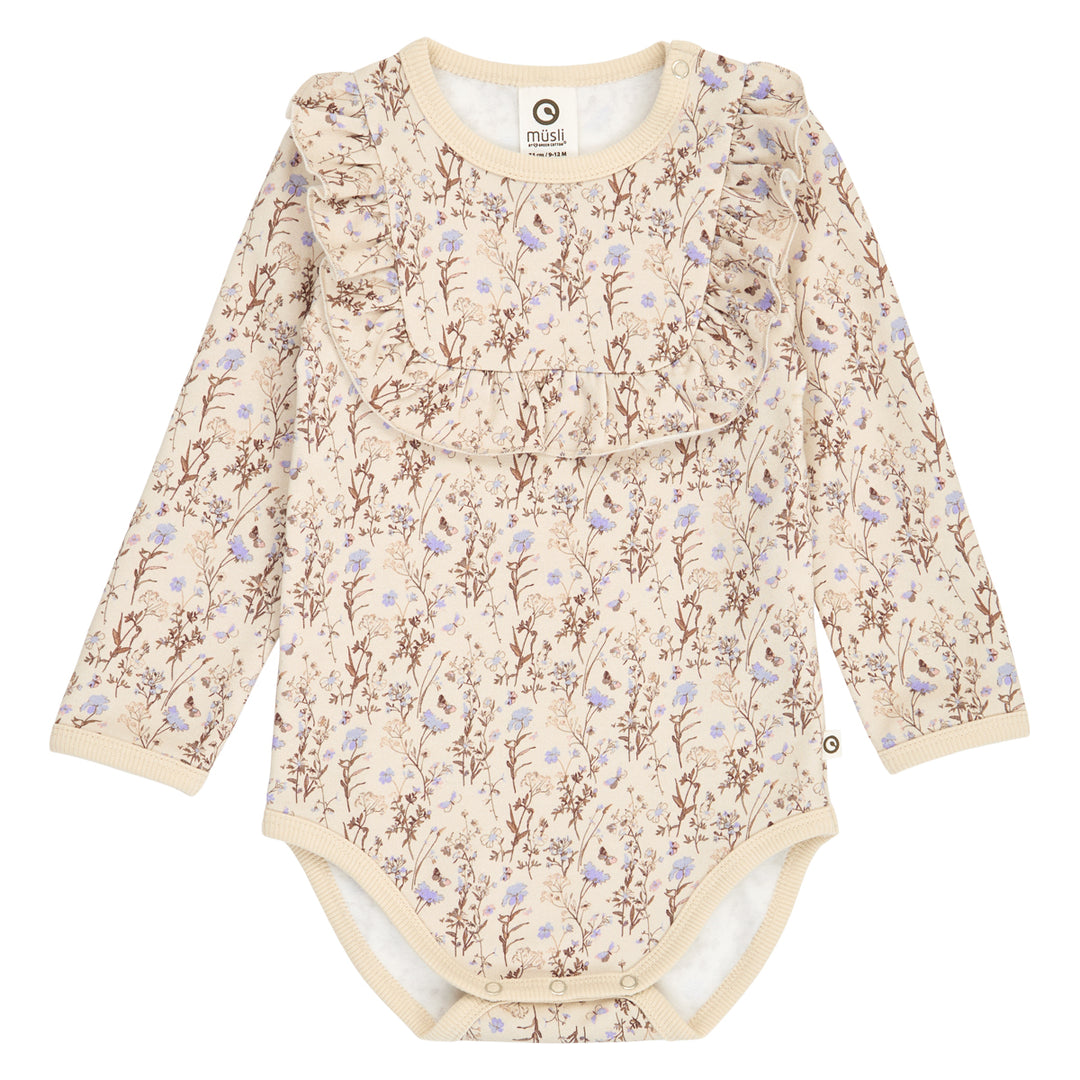 müsli Cornflower Ruffle L/S Body Bodystockings Oak/ Walnut/ Mauve 690000329