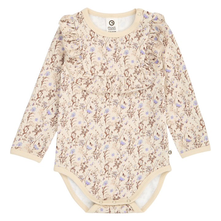 müsli Cornflower Ruffle L/S Body Bodystockings Oak/ Walnut/ Mauve 690000329