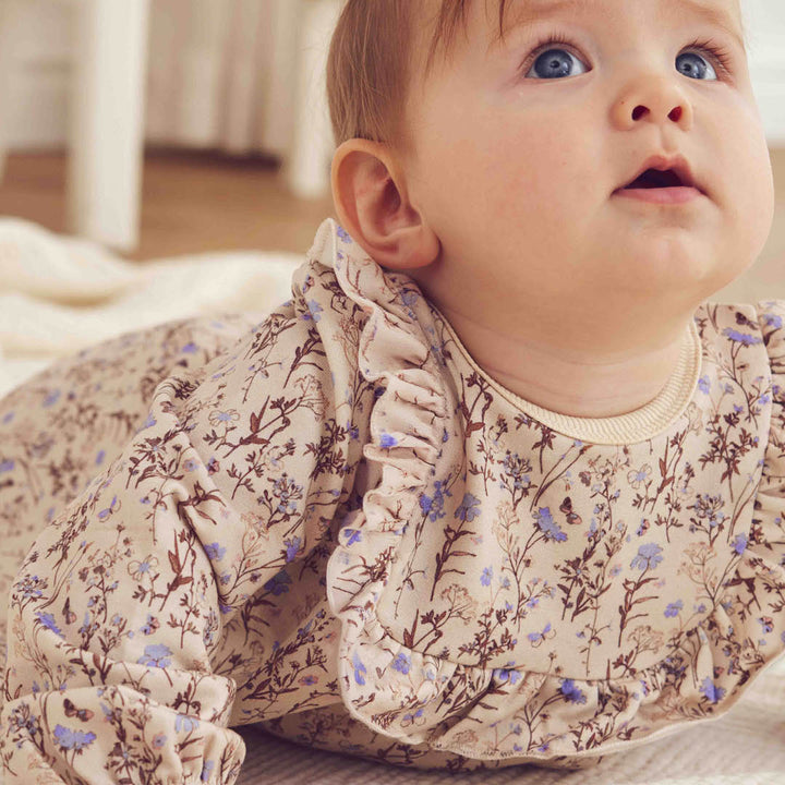 müsli Cornflower Ruffle L/S Dress Baby Dress Oak/ Walnut/ Mauve 690000329