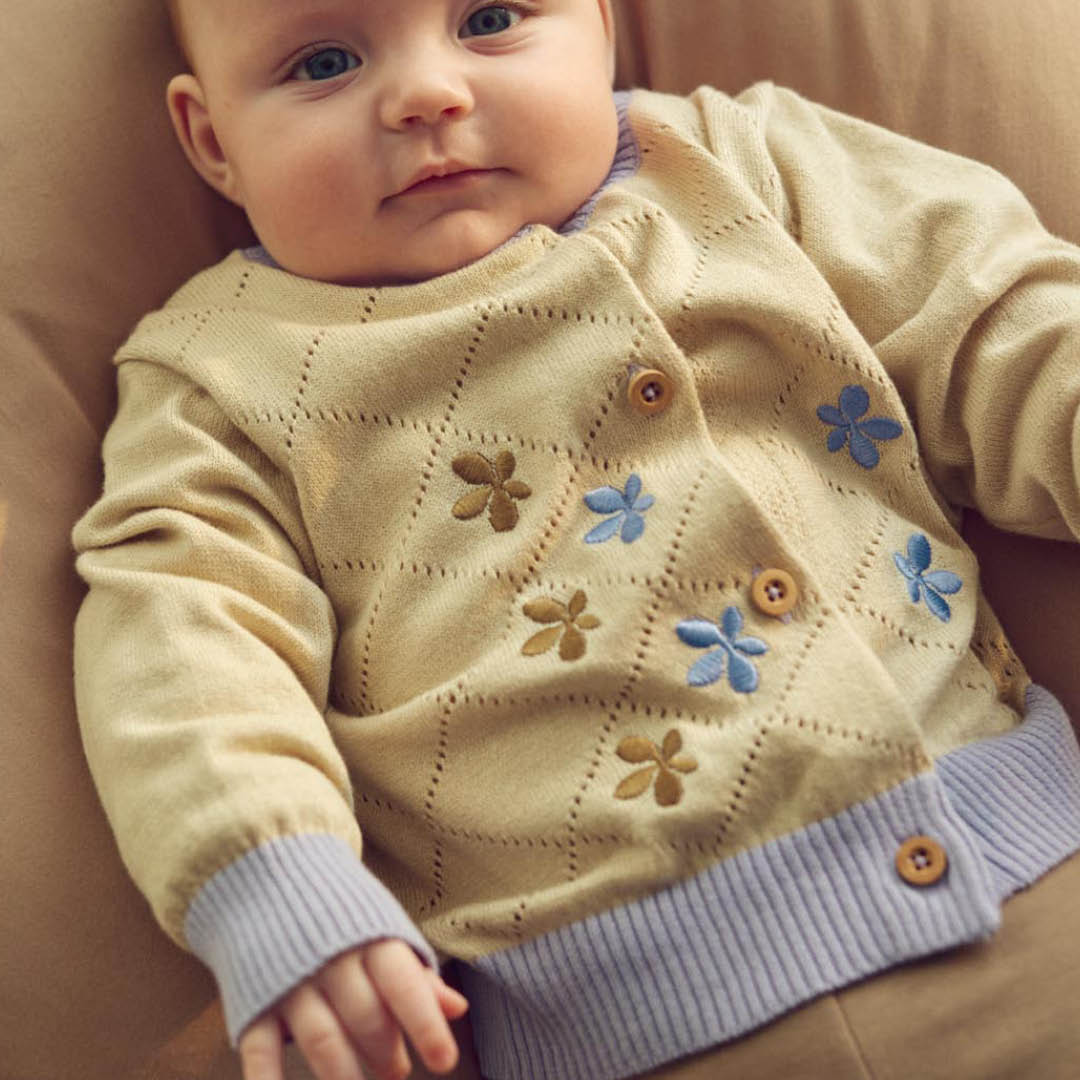 müsli Cottage Knit Cardigan Baby L_S Tee Oak 013040001