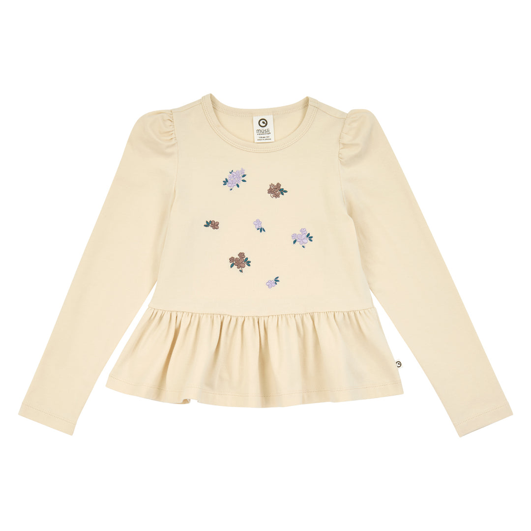 müsli Cottage Peplum Puff L/S T L_S Tee Oak 013040001