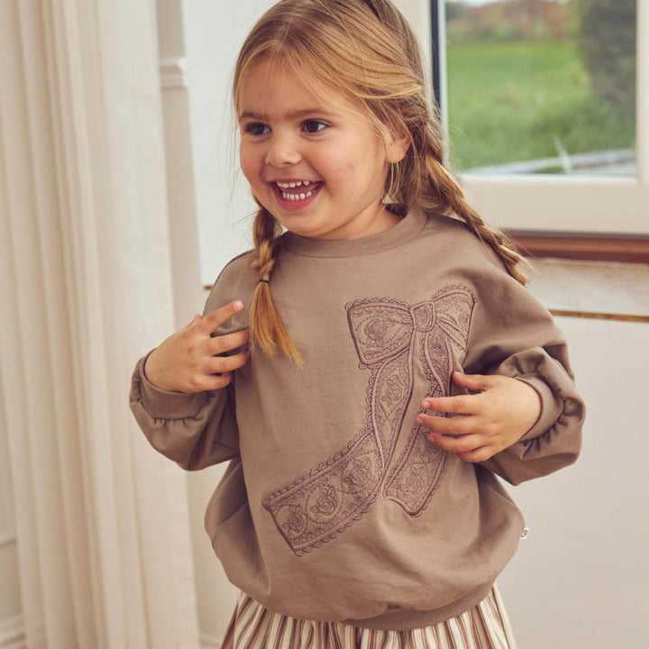 müsli Cozy Me Bow Sweatshirt L_S Tee Walnut 017080802