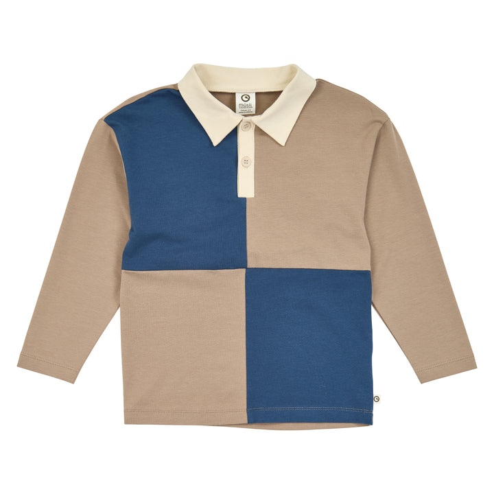 müsli Cozy Me Color Block L/S Polo Shirt L_S Tee Walnut 017080802