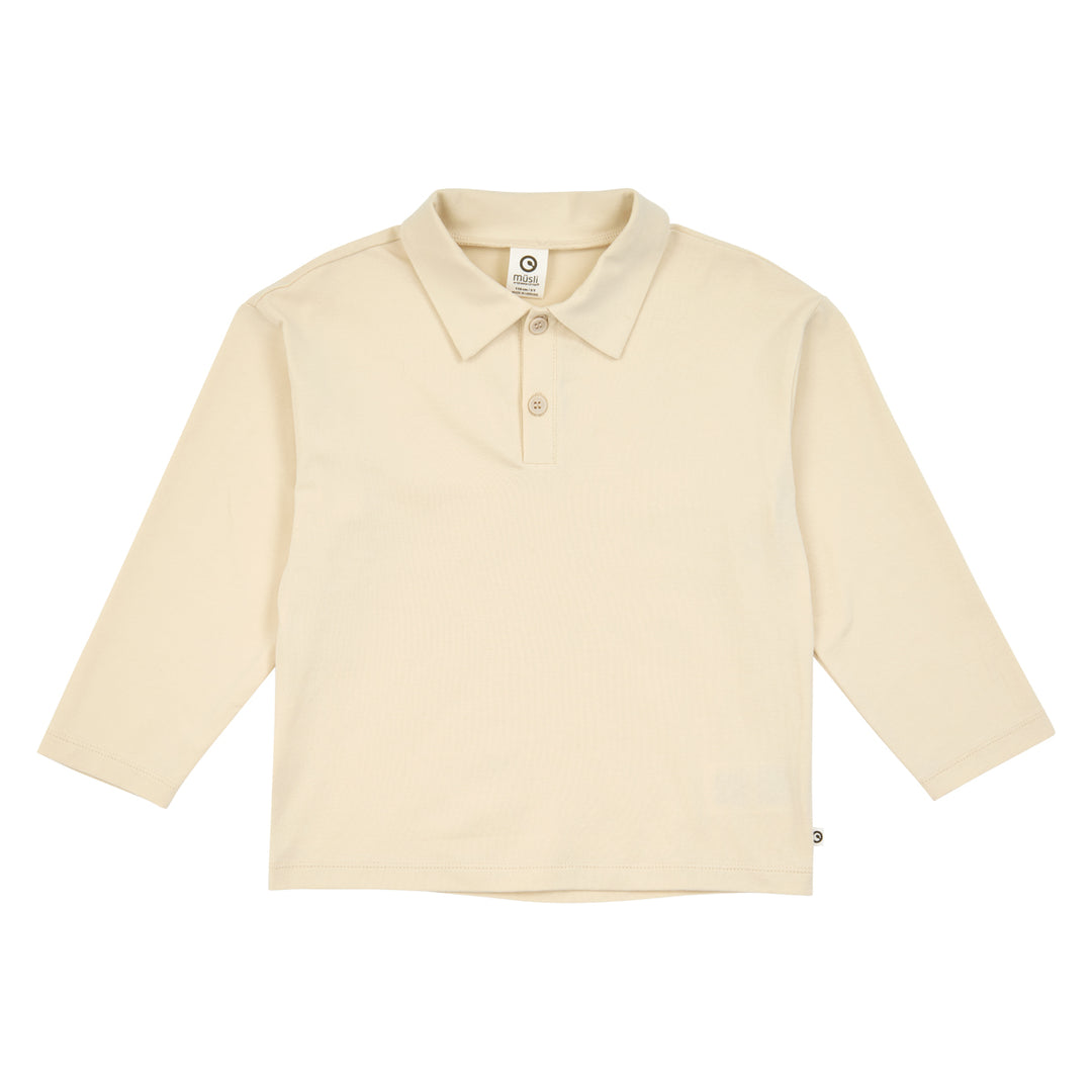 müsli Cozy Me L/S Polo Shirt L_S Tee Oak 013040001