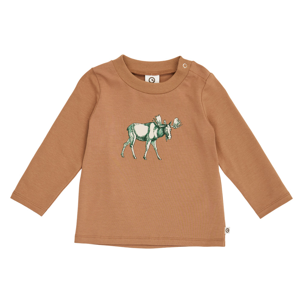 müsli Cozy Me Moose L/S T Baby L_S Tee Cashew 018103003