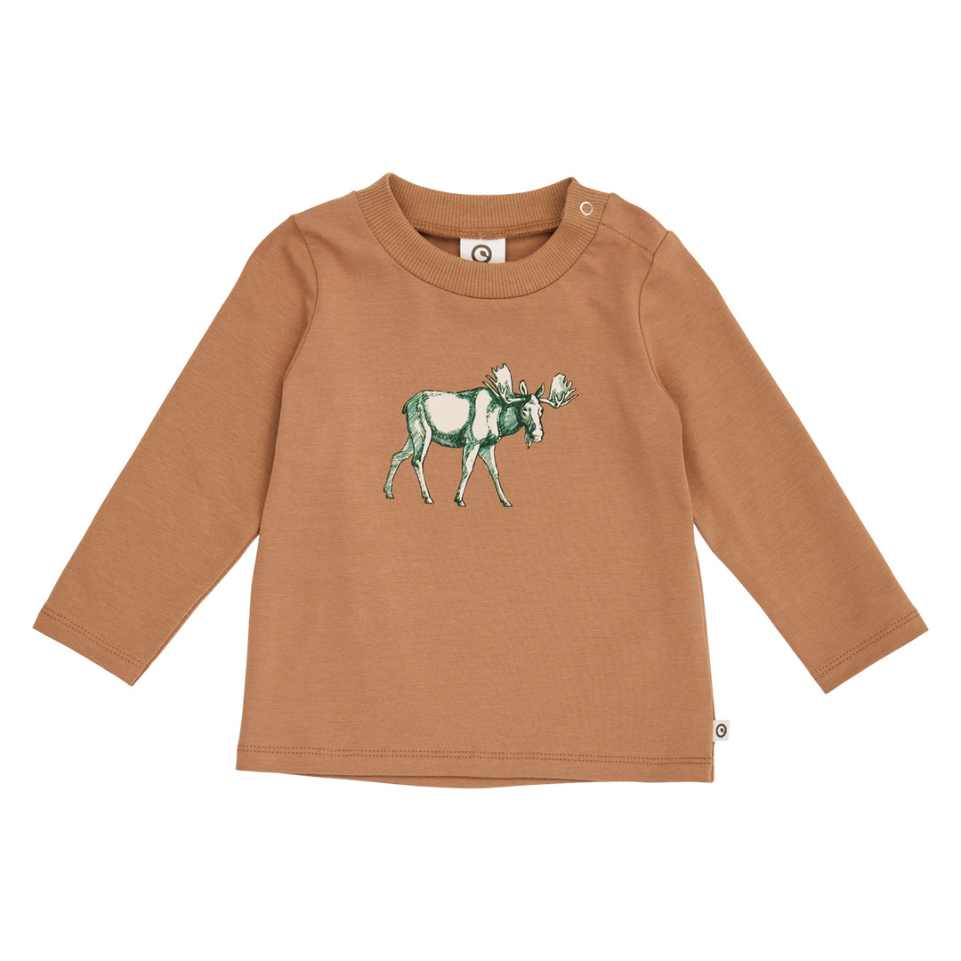 müsli Cozy Me Moose L/S T Baby L_S Tee Cashew 018103003