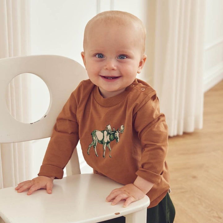 müsli Cozy Me Moose L/S T Baby L_S Tee Cashew 018103003