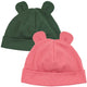 müsli Cozy Me Rib Bear Beanie Baby 2-Pack Headwear Barouque rose/ Forest green 690000355