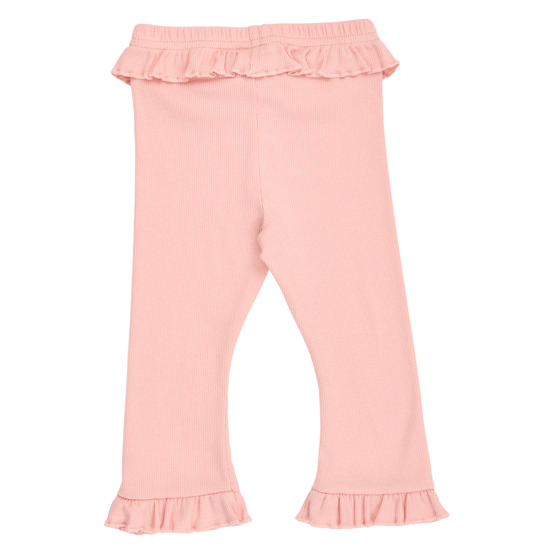 müsli Cozy Me Rib Frill Flared Pants Baby Pants Blush 014150801