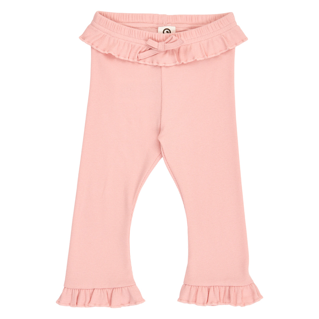 müsli Cozy Me Rib Frill Flared Pants Baby Pants Blush 014150801