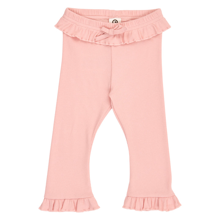 müsli Cozy Me Rib Frill Flared Pants Baby Pants Blush 014150801