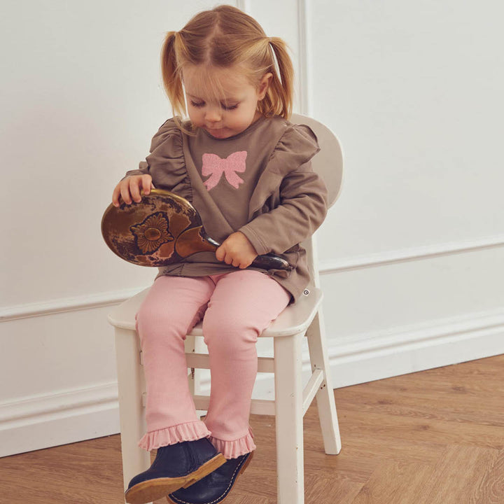 müsli Cozy Me Rib Frill Leggings Leggings Blush 014150801