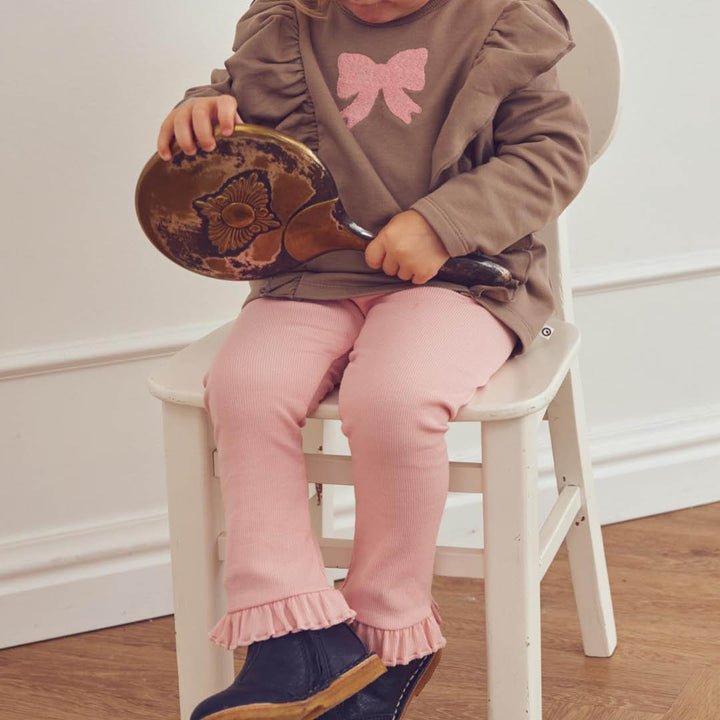 müsli Cozy Me Rib Frill Leggings Leggings Blush 014150801