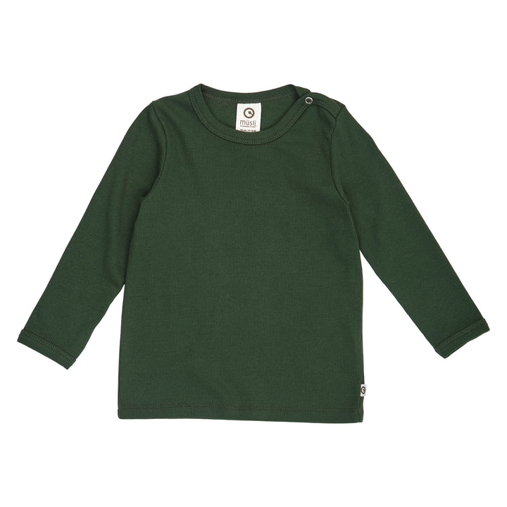 müsli Cozy Me Rib L/S T Baby L_S Tee Forest green 019591801