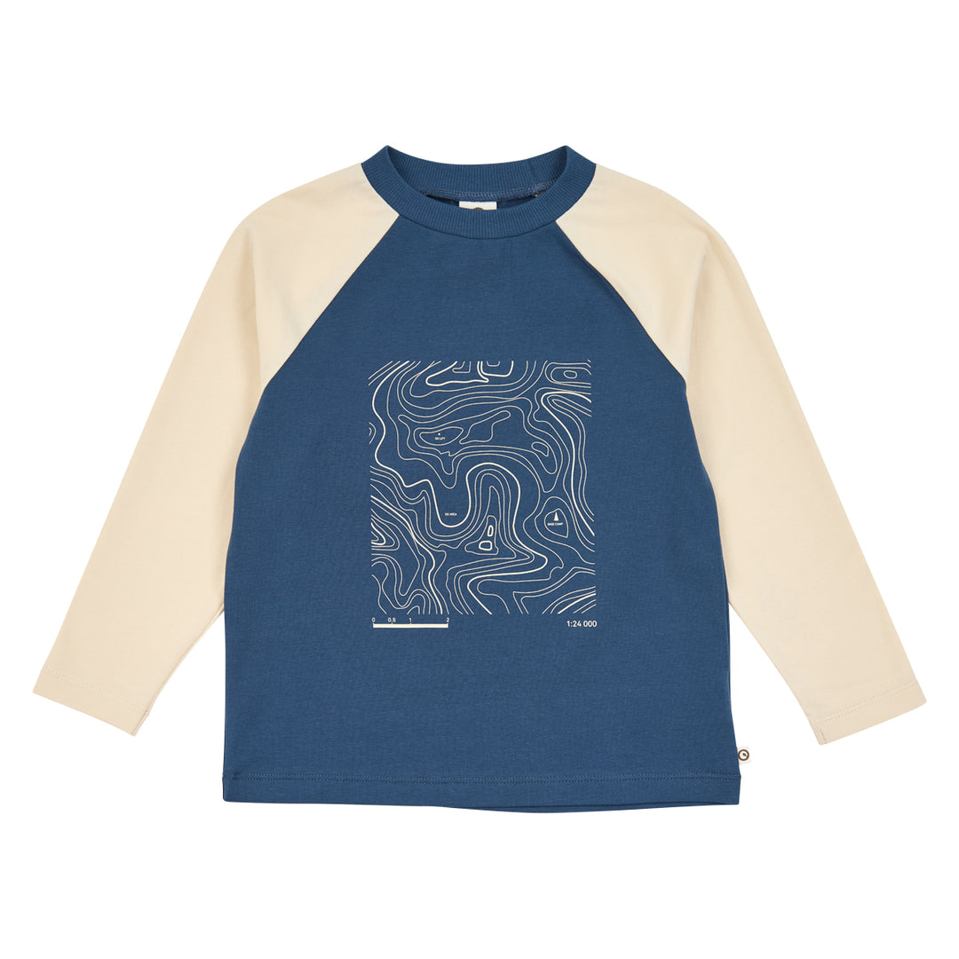 müsli Cozy Me Topographic L/S T L_S Tee Navy 019403101