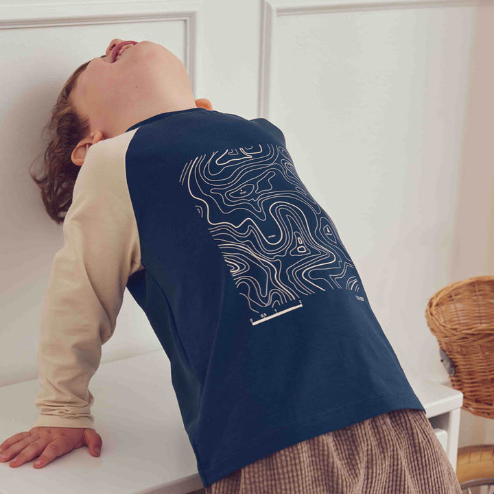 müsli Cozy Me Topographic L/S T L_S Tee Navy 019403101