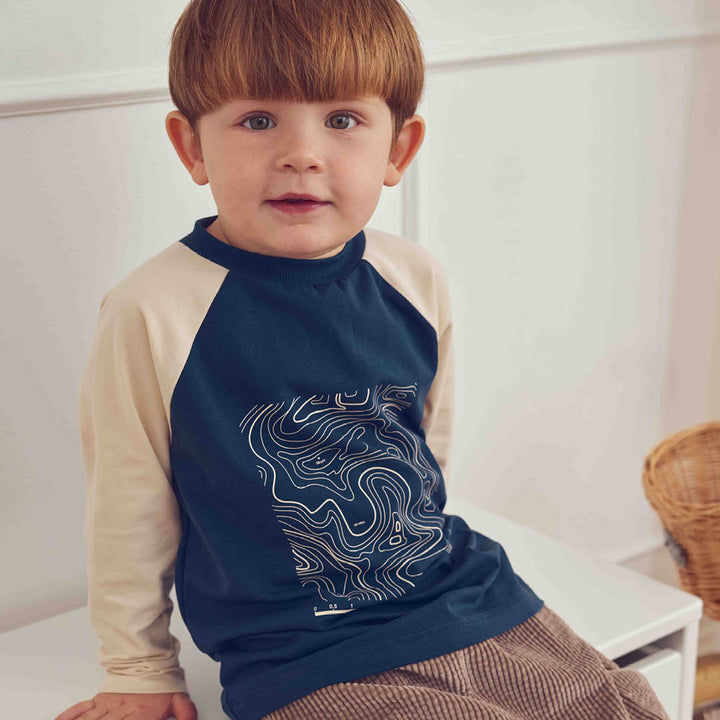 müsli Cozy Me Topographic L/S T L_S Tee Navy 019403101