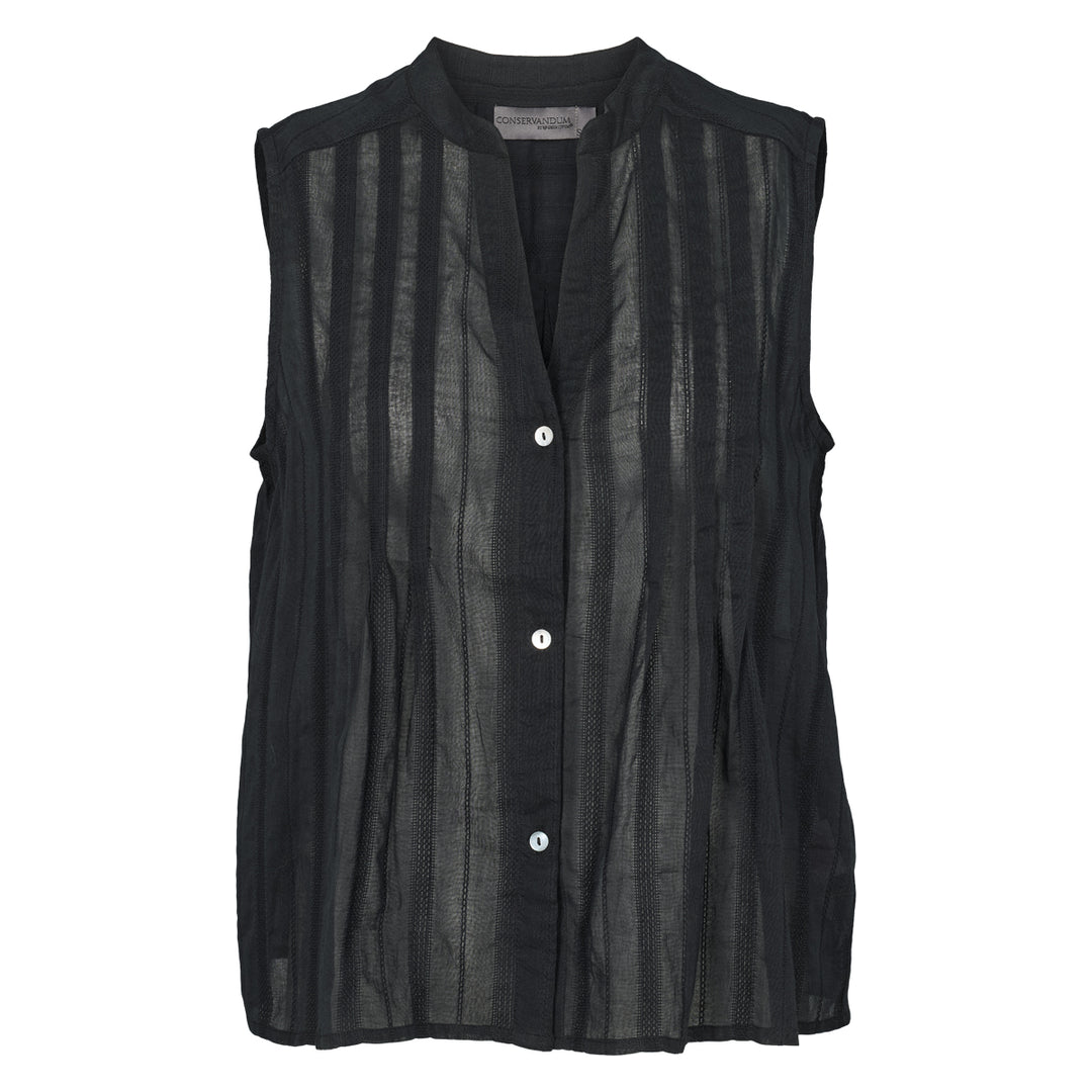 Conservandum DOBBY sleeveless top S_S Tee Black 019400706