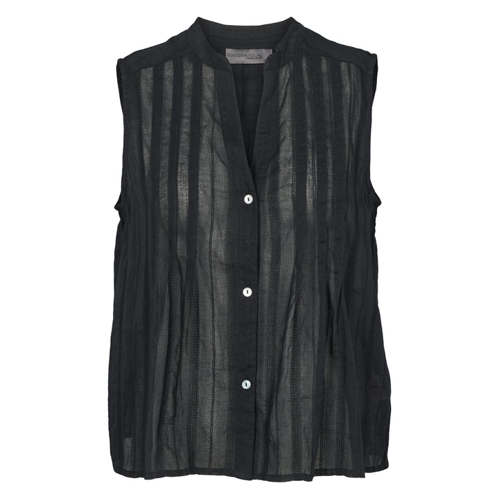 Conservandum DOBBY sleeveless top S_S Tee Black 019400706