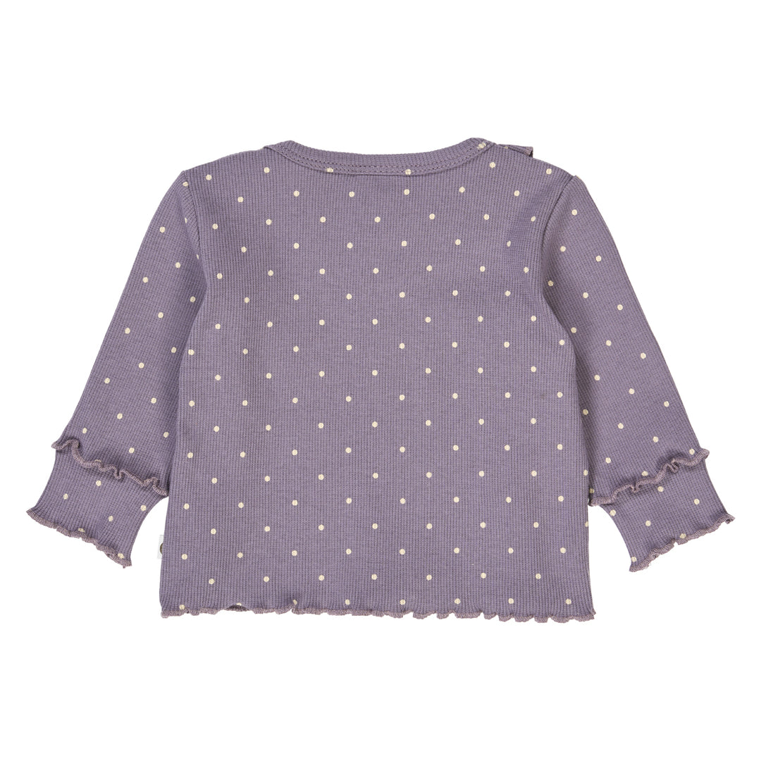 müsli DOT rib frill collar top L_S Tee Lilac fog/ Oak 690000259