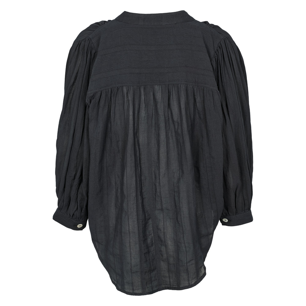 Conservandum Dobby puff shirt Shirts & Blouses Black 019400706