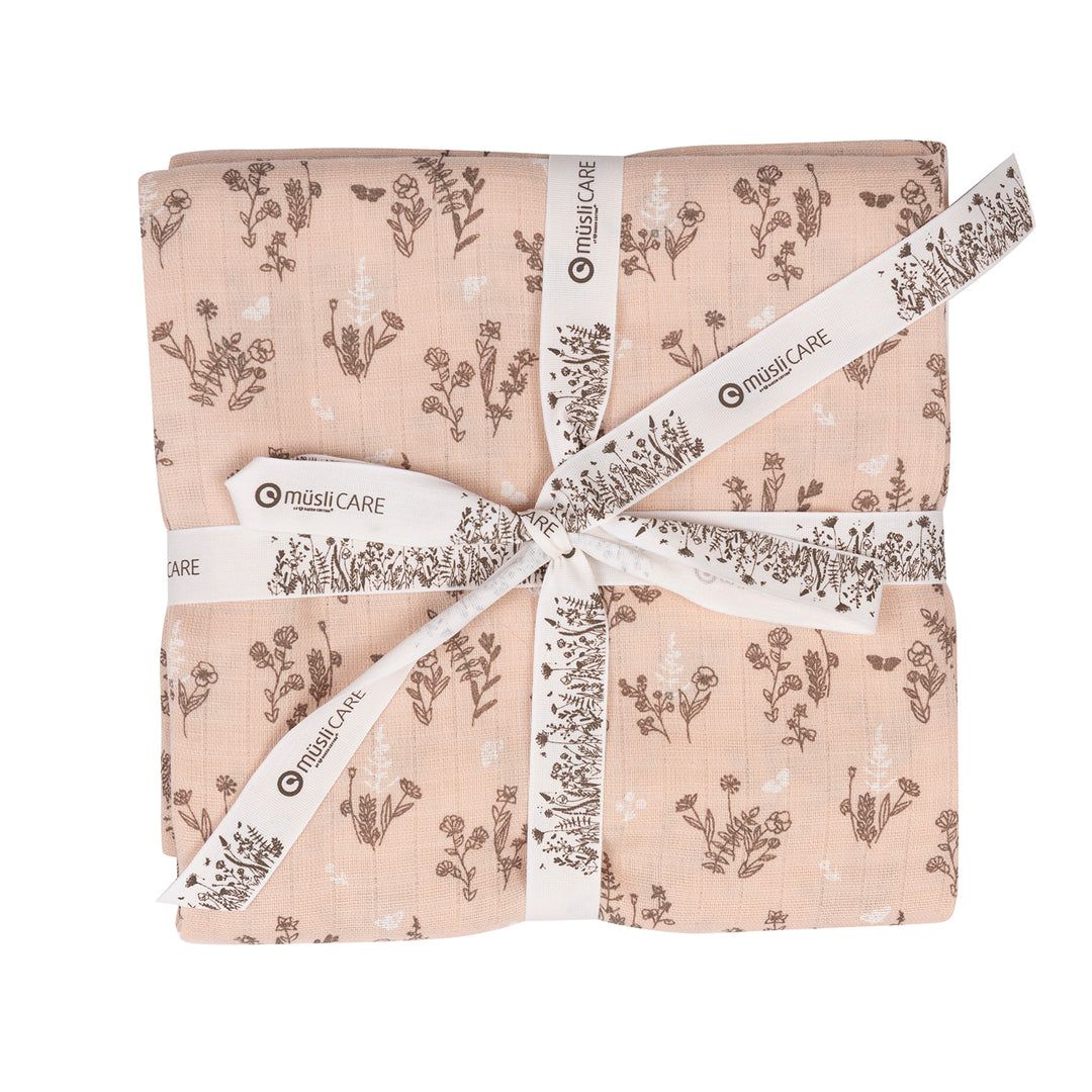 müsli FLORA muslin babywrap Nursery Nightingale/ balsam cream/ walnut 690000317