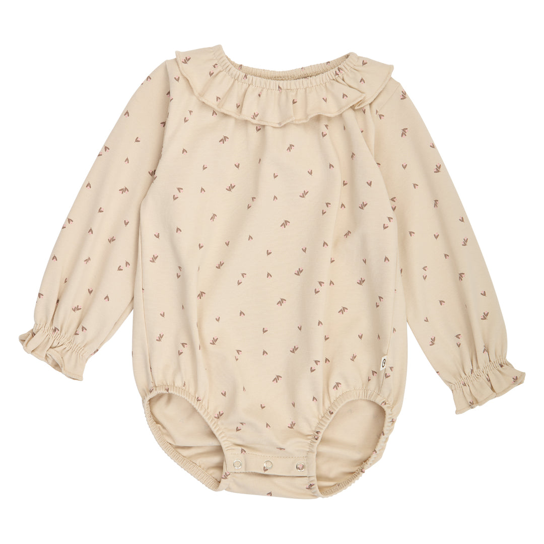 müsli Fleur Frill Collar L/S Body Bodystockings Oak/ Walnut/ Blush 690000334