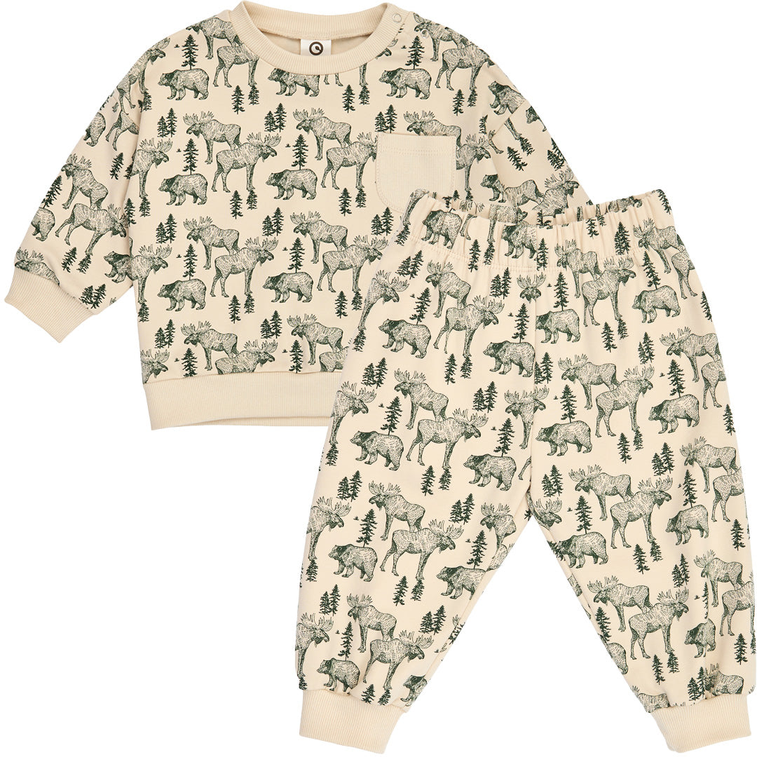 müsli Forest Baby Set L_S Tee Oak/ Forest green 690000335