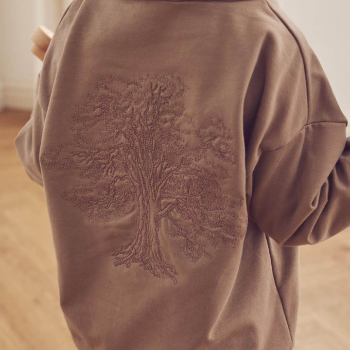 müsli Forest Embroidery Hoodie L_S Tee Walnut 017080802