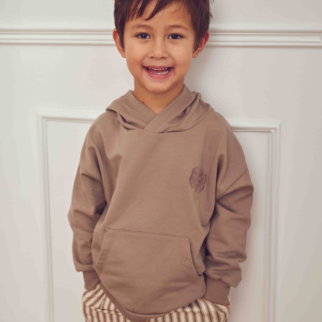 müsli Forest Embroidery Hoodie L_S Tee Walnut 017080802