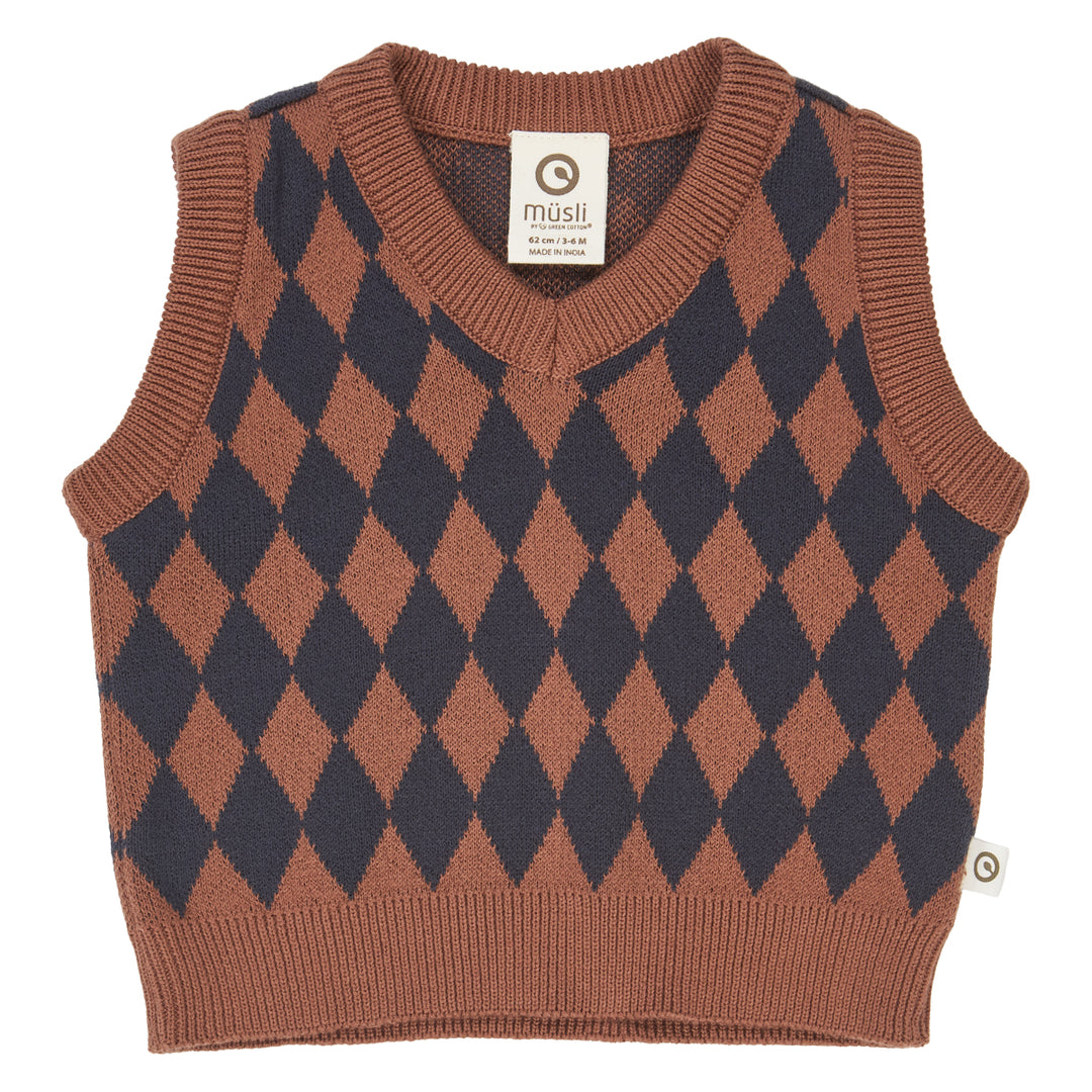 müsli HARLEQUIN KNIT vest L_S Tee Root 019122804