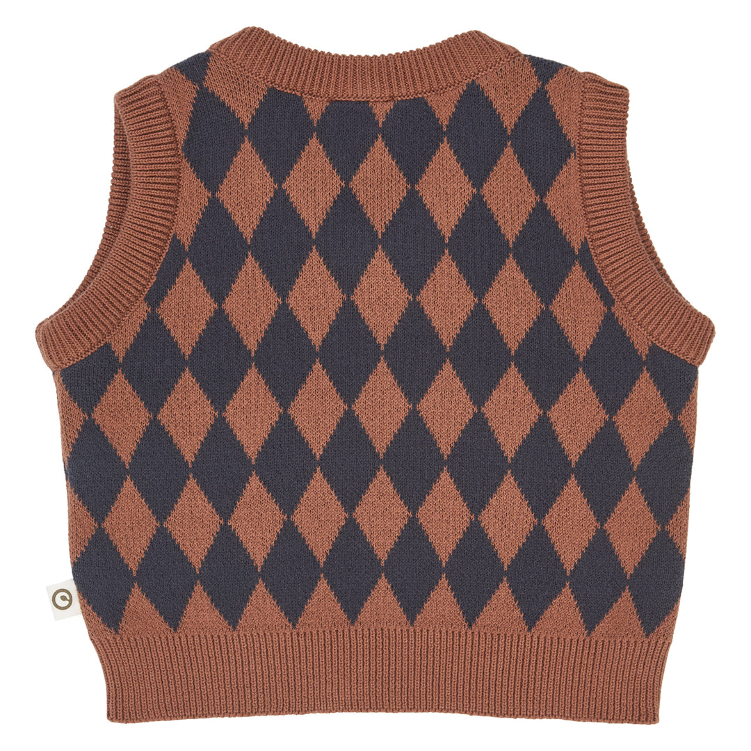 müsli HARLEQUIN KNIT vest L_S Tee Root 019122804