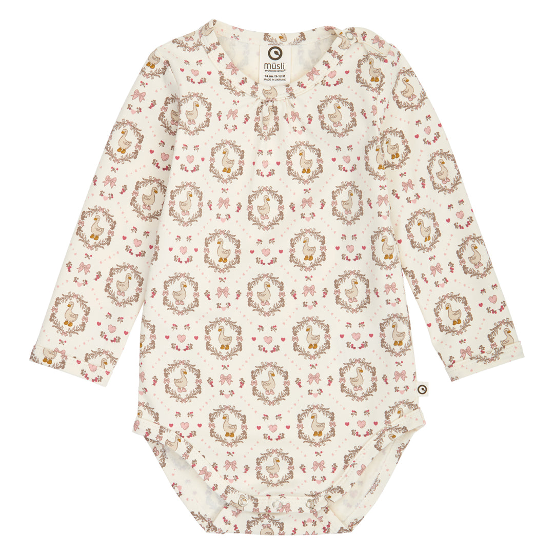 müsli Heritage Duck L/S Gather Body Bodystockings Balsam cream/ Blush/ Baroque rose 690000341