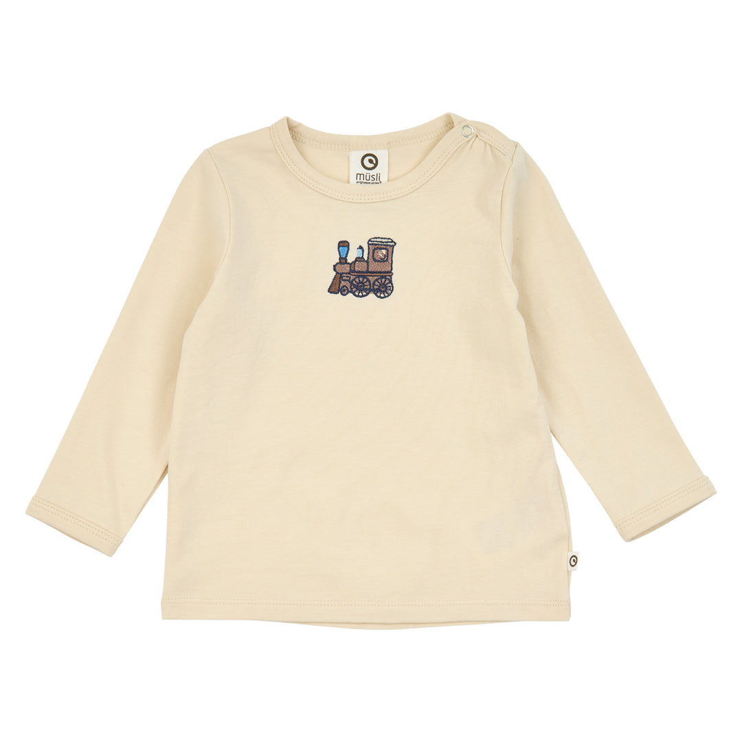 müsli Heritage Embroidery L/S T Baby L_S Tee Oak 013040001