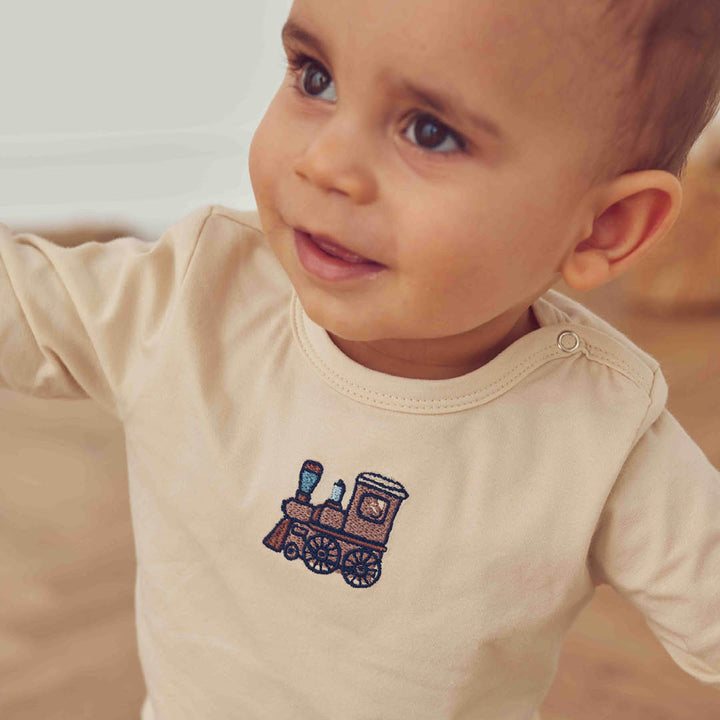 müsli Heritage Embroidery L/S T Baby L_S Tee Oak 013040001